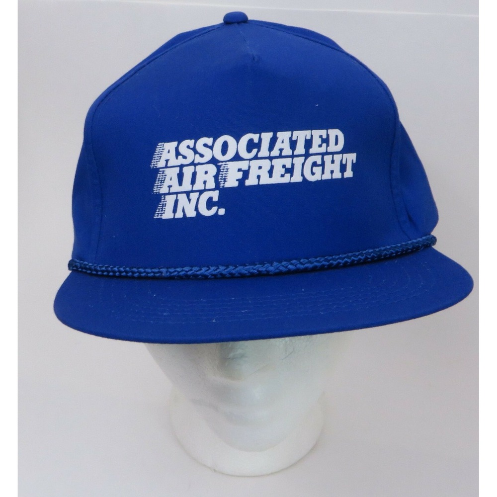 Vtg Blue Associated Air Freight Snapback Hat Cap